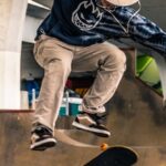 Street Performances - Man on Mid Air Performing Skateboard Trick