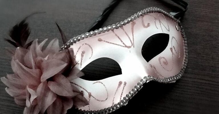 Theatre Performances - Carnival mask decorated with pink flower