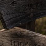 Hiking Trails - A wooden sign with two different directions on it