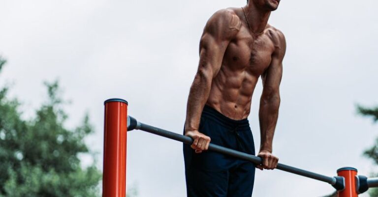 Outdoor Gyms - Man Exercising on a Outdoor Gym